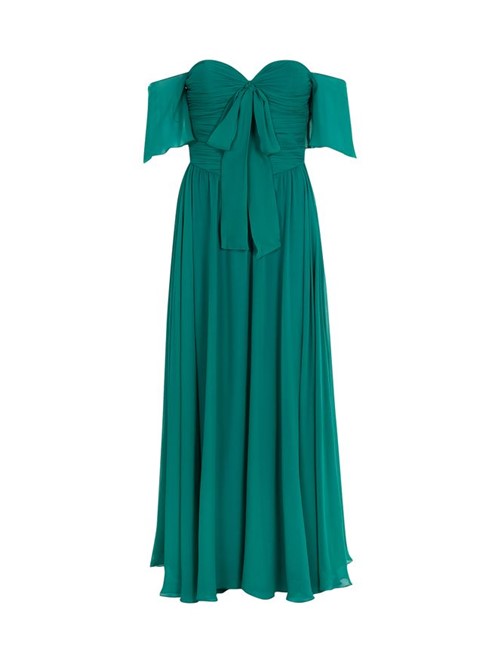 Vestido Maxi Ava de Seda Estampado Verde Tamanho 36