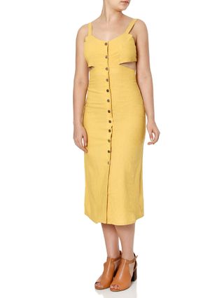 Vestido Midi Feminino Autentique Amarelo