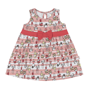 Vestido Rotativo Cereja - Bebê Menina -Meia Malha Vestido Vermelho - Bebê Menina - Meia Malha - Ref:33607-20-M