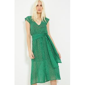 Vestido Seda Botoes Jade Verde - 36