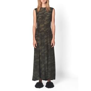 Vestido Silk e Camuflado Classic-Verde Escuro/Militar/Verd - 38