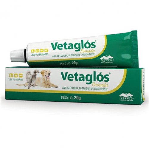 Vetaglós Pomada Cicatrizante e Anti-infecciosa - Vetnil - 20 G