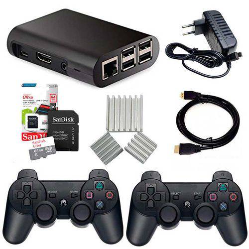 Video Game Recalbox 10000 Jogos Raspberry 2 Controle PS3