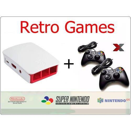 Vídeo Game Retrô Completo + 2 Controles Xbox 360 com Fio