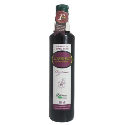 Vinagre de Vinho Tinto Orgânico 500ml - Uva só