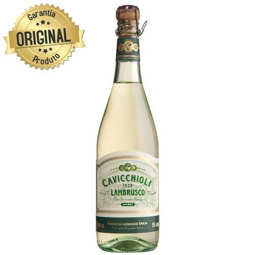 Vinho Italiano Amábile Branco Lambrusco Garrafa 750ml - Cavicchioli