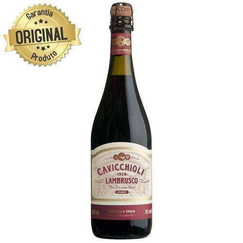 Vinho Italiano Tinto Lambrusco Garrafa 750ml - Cavicchioli