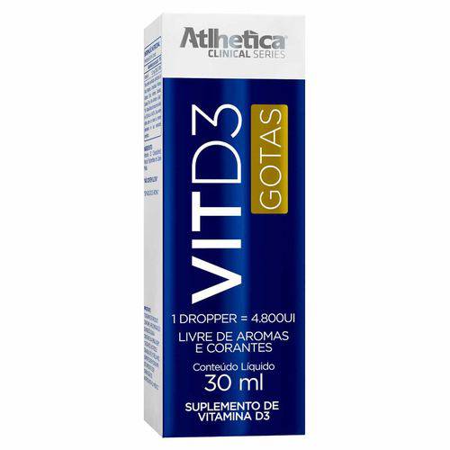 Vit D3 Gotas 4.80ui 30ml Vitamina D3 Cálcio - Atlhetica