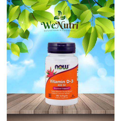 Vitamin D-3 400 Iu 180 Cápsulas - Now Foods
