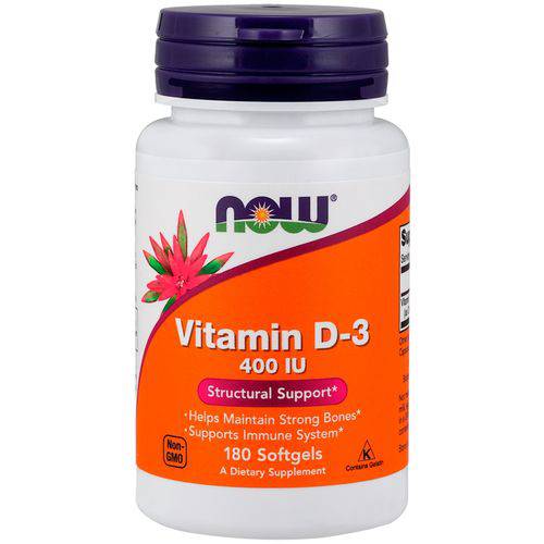Vitamin D-3 400 UI (180 Softgels) - Now Sports