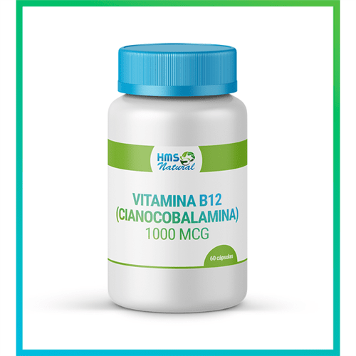 Vitamina B12 (cianocobalamina) 1000 Mcg Cápsulas Livre de Alergênicos 60cápsulas