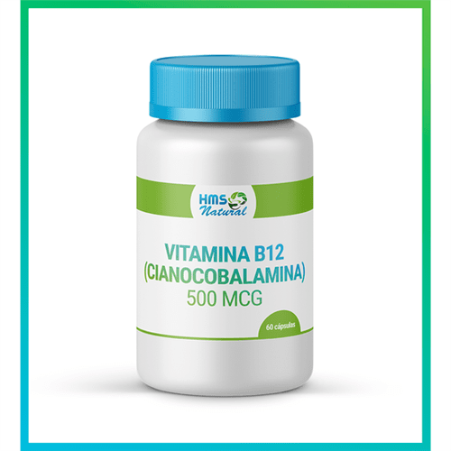 Vitamina B12 (cianocobalamina) 500 Mcg Cápsulas Livre de Alergênicos 60cápsulas