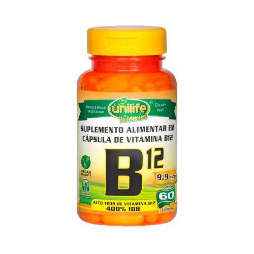 Vitamina B12 Cianocobalamina 9,9mcg - 60 Cápsulas - Unilife