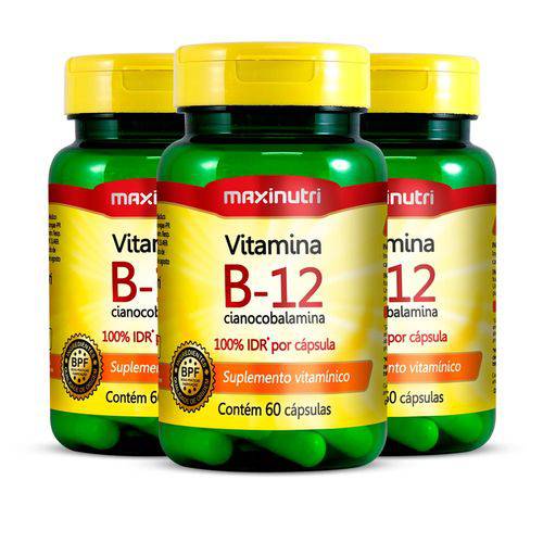 Vitamina B12 (cianocobalamina) - 3x 60 Cápsulas - Maxinutri