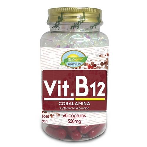 Vitamina B12 (Cobalamina) 550mg - Nutrigold - 60 Cápsulas