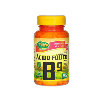 Vitamina B9 Ácido Fólico 60 Cápsulas Unilife