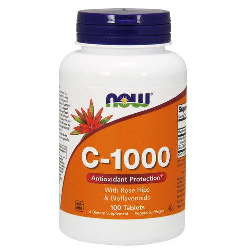 Vitamina C-1000 C/ Rose Hips e Bioflavonóides 100 Tabs Now Foods