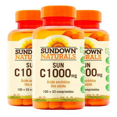 Vitamina C 1000mg - 3 Un de 100 Comprimidos - Sundown