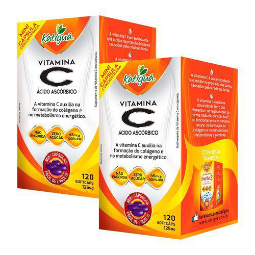 Vitamina C Ácido Ascórbico - 2 Un de 120 Cápsulas - Katigua
