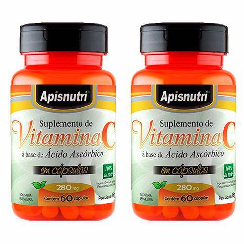 Vitamina C (Ácido Ascórbico) - 2 Un de 60 Cápsulas - Apisnutri