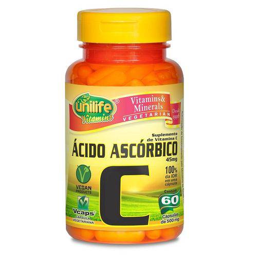 Vitamina C - Ácido Ascórbico - Unilife 60 Cápsulas