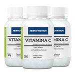 Vitamina C - 3 Un de 120 Tabletes - NewNutrition Laranja e Acerola