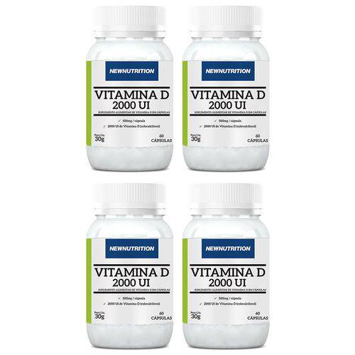Vitamina D 2000 UI - 4 Un de 60 Cápsulas - NewNutrition