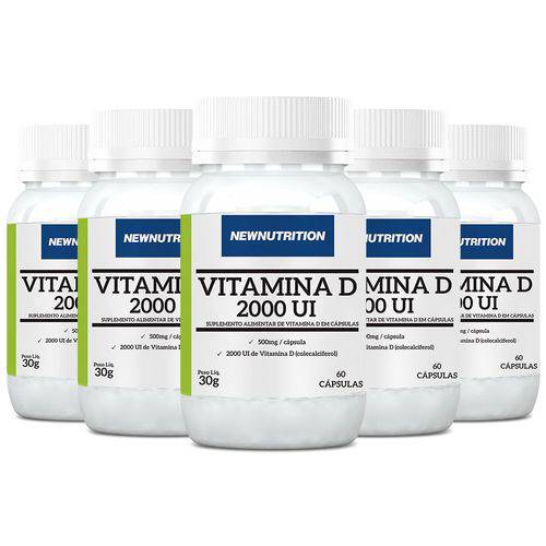 Vitamina D 2000 UI - 5 Un de 60 Cápsulas - NewNutrition