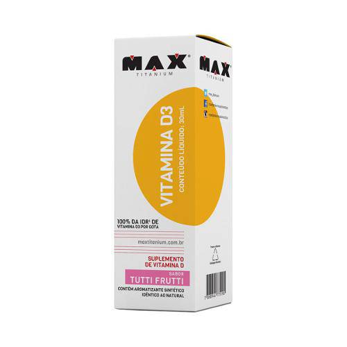 Vitamina D3 30ml - Max Titanium - Vitamina D3 em Gotas