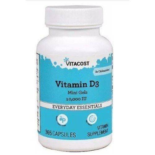 Vitamina D3 10000iu Vitacost 365 Cps Importada EUA