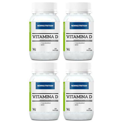 Vitamina D - 4 Un de 120 Cápsulas - NewNutrition