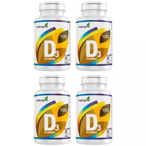 Vitamina D3 250mg - 4x 30 Cápsulas - Melcoprol
