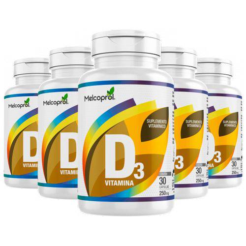 Vitamina D3 250mg - 5 Un de 30 Cápsulas - Melcoprol