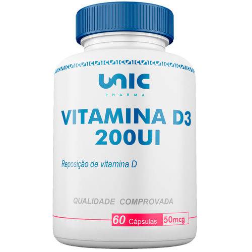 Vitamina D3 5mcg (200ui) - 60 Cáps Unicpharma