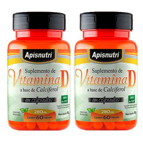 Vitamina D 280mg - 2 Un de 60 Cápsulas - Apisnutri