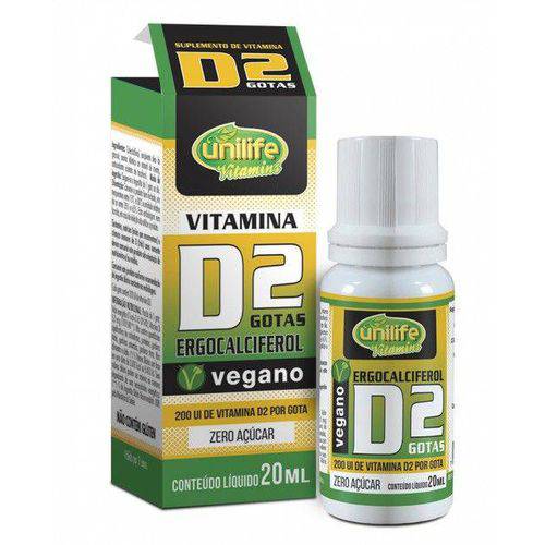 Vitamina D2 em Gotas 20ml Unilife - Vegano