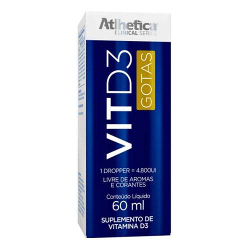 Vitamina D3 em Gotas (60ml) Atlhetica Clinical Series
