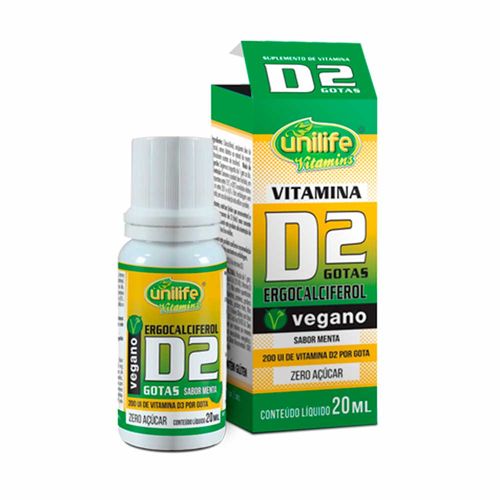 Vitamina D2 em Gotas Ergocalciferol - Unilife - 20ml