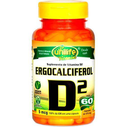 Vitamina D2 Ergocalciferol Unilife 60 Cápsulas