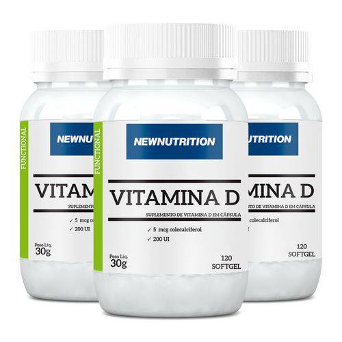 Vitamina D - 3 Un de 120 Cápsulas - NewNutrition