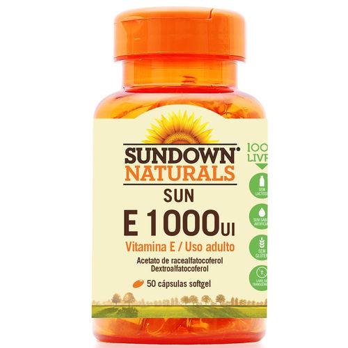 Vitamina e 1000 IU - Sundown Vitaminas - 50 Cápsulas