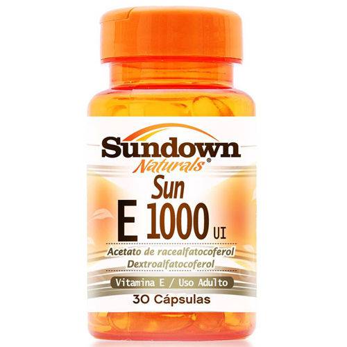 Vitamina e Sundown Sun e 1000ui C/ 30 Cápsulas