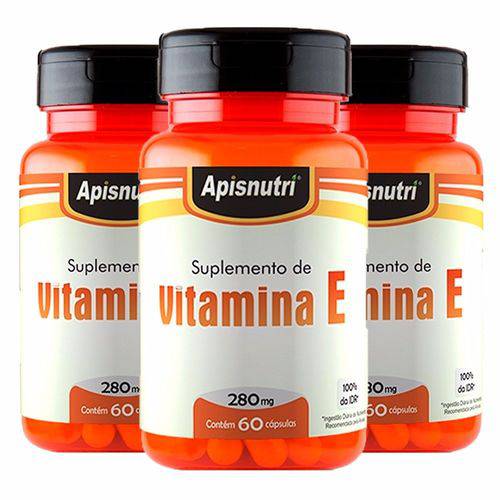 Vitamina e (Tocoferol) - 3 Un de 60 Cápsulas - Apisnutri