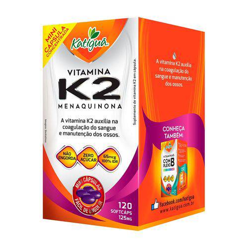 Vitamina K2 Menaquinona - 120 Cápsulas - Katigua