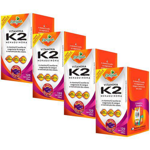 Vitamina K2 Menaquinona - 4 Un de 120 Cápsulas - Katigua