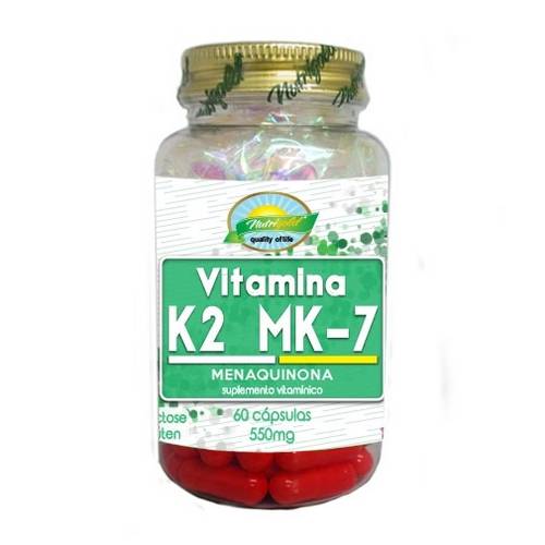 Vitamina K2 Mk-7 (Menaquinona) 550mg - Nutrigold - 60 Cápsulas