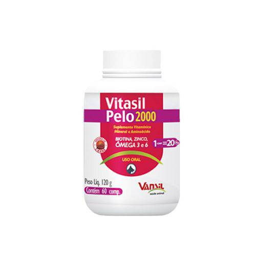 Vitamina para Pelo Cachorro Vitasil Pelo 2000