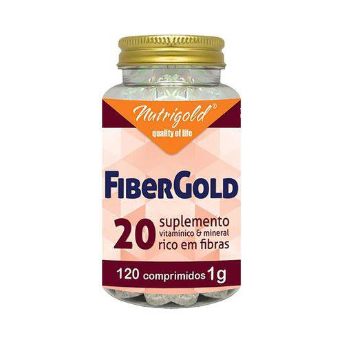 Vitaminas e Minerais Fibergold 201g - Nutrigold - 90 Comprimidos