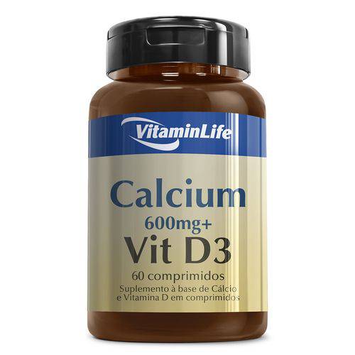 Vitaminas Minerais Calcium 600mg + Vit. D3 - Vitaminlife - 60 Comprimidos