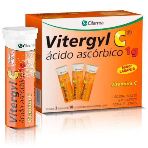 Vitergyl C Efervescente 1g C/ 30 Comprimidos